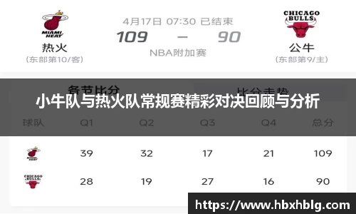 小牛队与热火队常规赛精彩对决回顾与分析